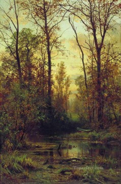 landscape Painting - forest autumn classical landscape Ivan Ivanovich trees